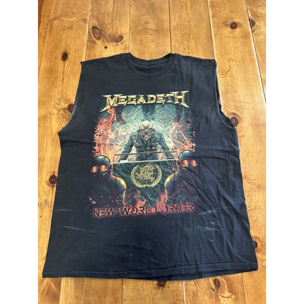 Vintage Megadeth Dystopia Tour 2017 Sleeveless T-Shirt Black Men's Size L Metal